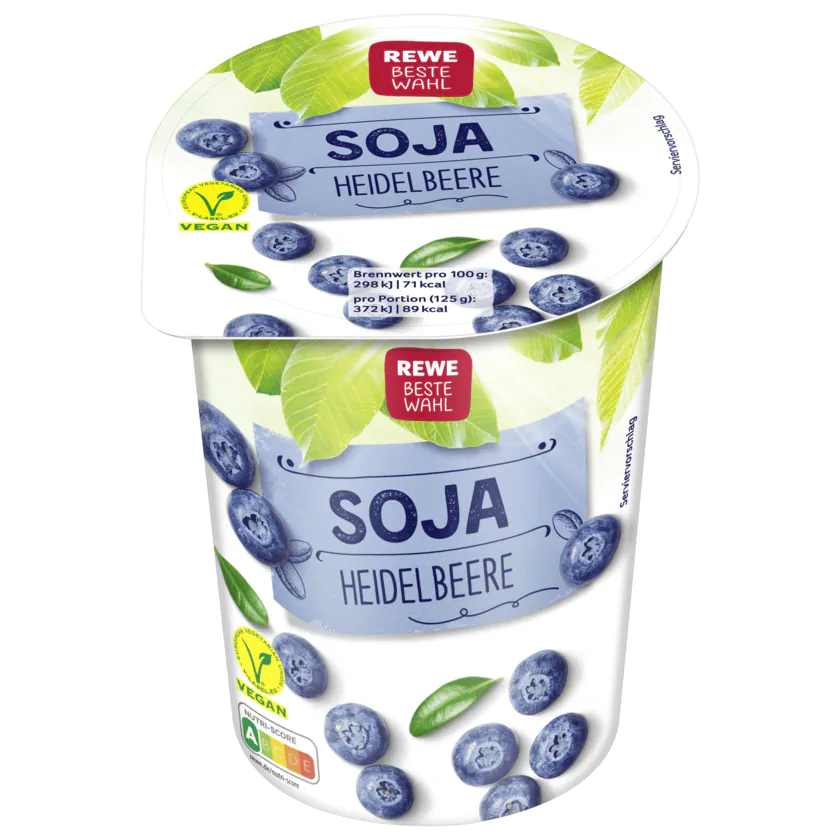 REWE Beste Wahl Soja-Joghurtalternative Heidelbeere vegan 500g - 4337256095631