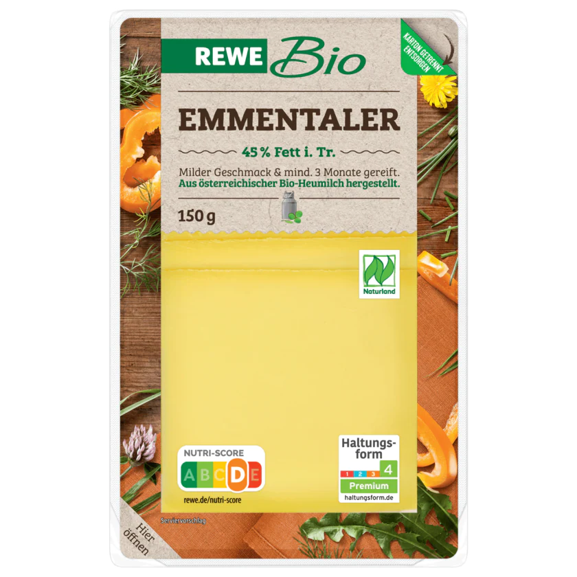 REWE Bio Emmentaler 150g - 4337256103626