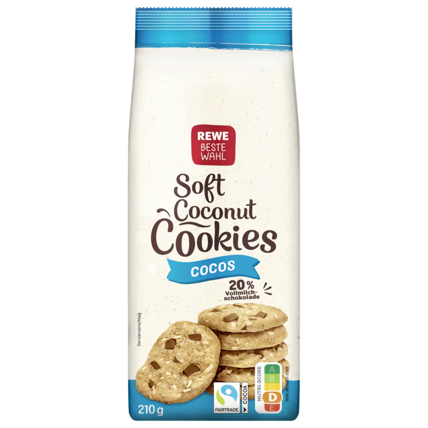 REWE Beste Wahl Soft Coconut Cookies Cocos 210g - 4337256107754