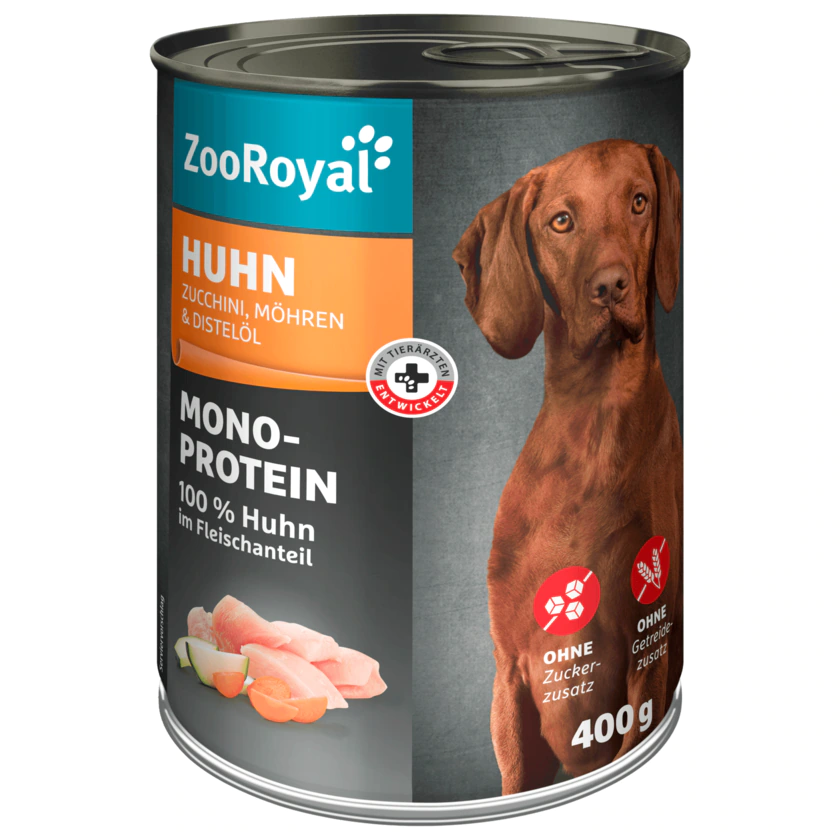 ZooRoyal Huhn mit Zucchini & Möhren 400g - 4337256146609