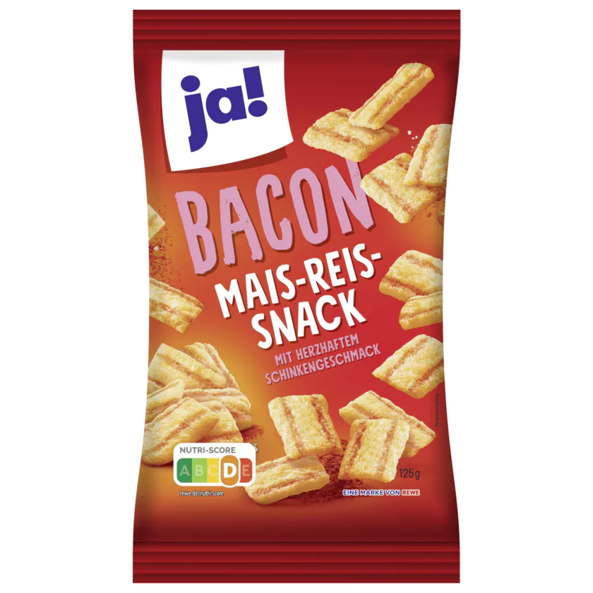 ja! Bacon Mais-Reis-Snack Schinkengeschmack 125g - 4337256170246