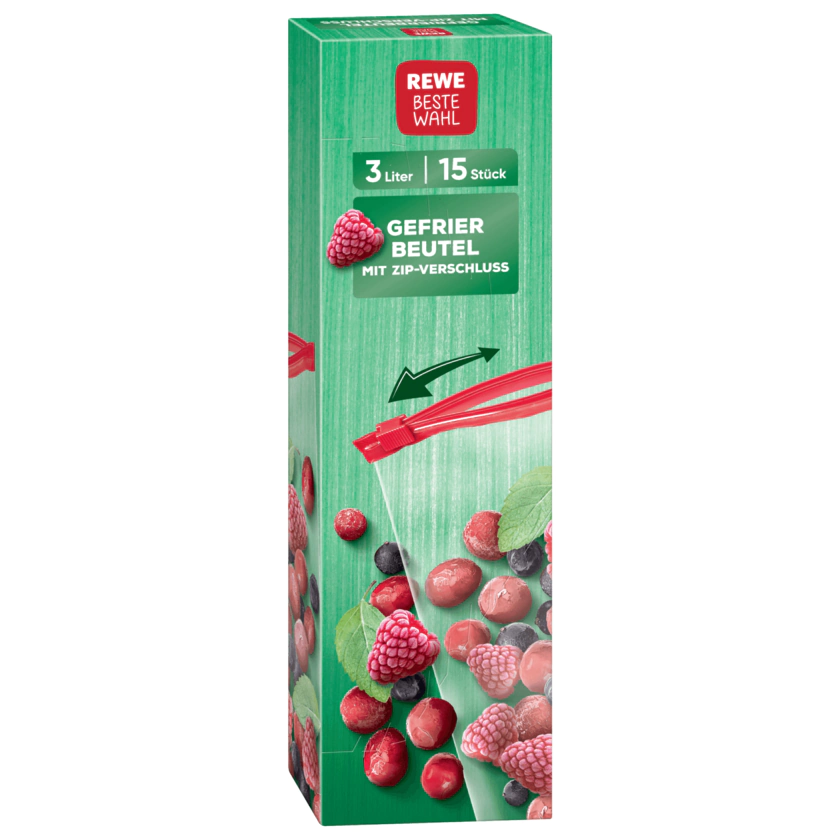 REWE Beste Wahl Gefrierbeutel 3l 15 Stück - 4337256188906