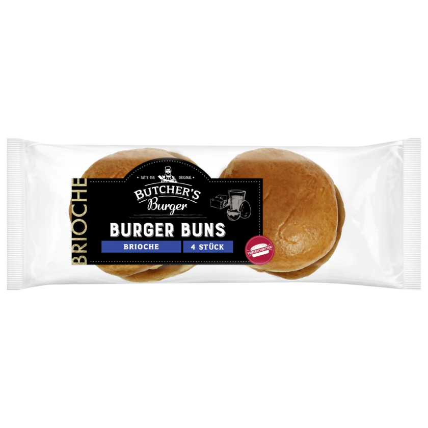 Butcher's Burger Brioche Burger Buns 4 Stück - 4337256191371