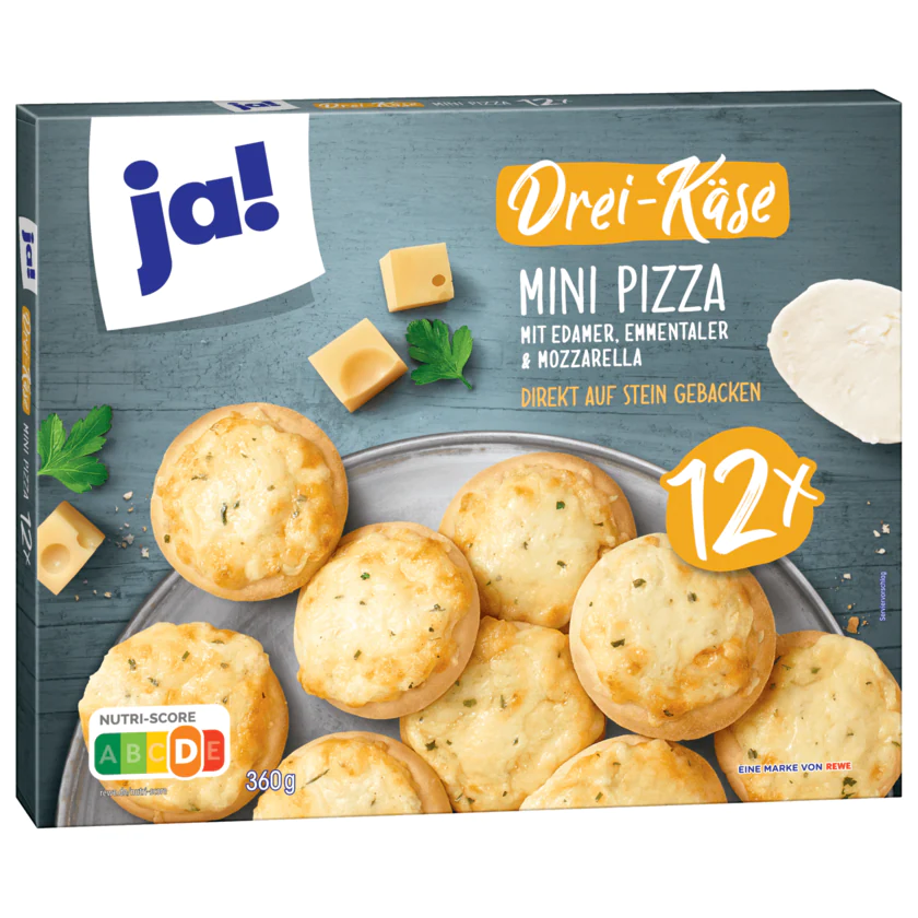ja! Mini Pizza Drei-Käse 12x30g - 4337256198585