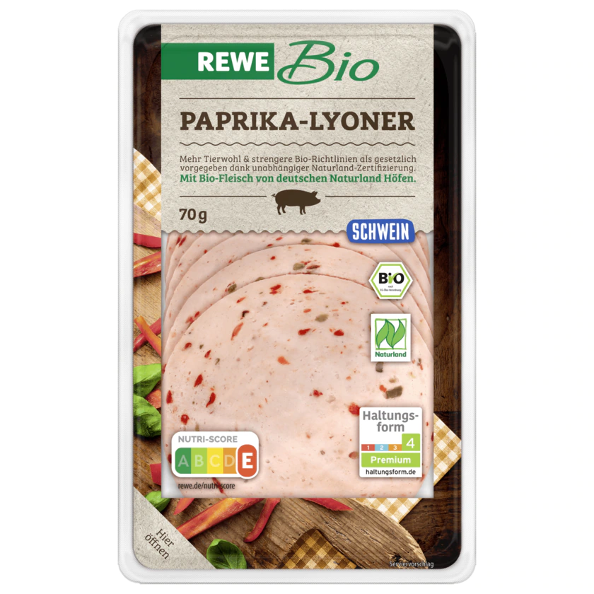 REWE Bio Paprika-Lyoner 70g - 4337256204873