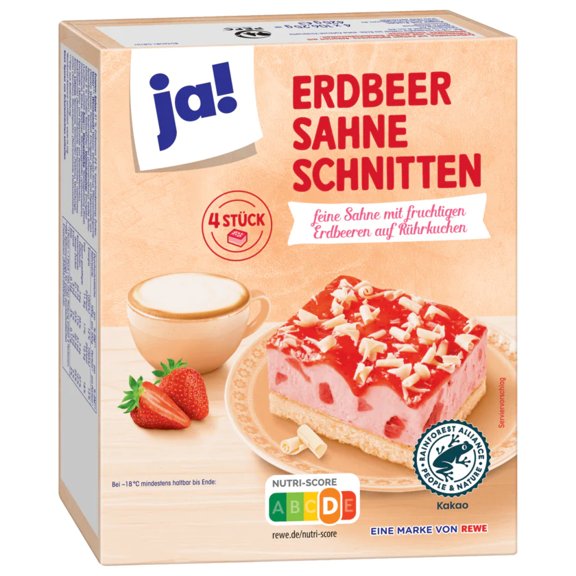 ja! Erdbeer Sahne Schnitten 4 Stück 425g - 4337256205245