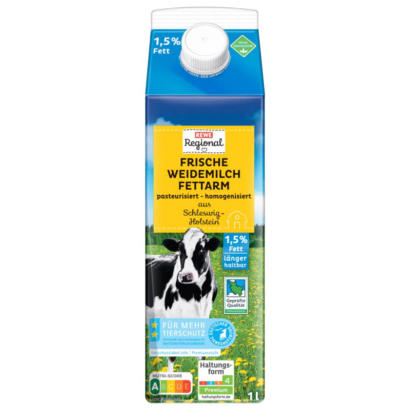 Rewe Regional Frische Vollmilch 1,5% 1l - 4337256209441