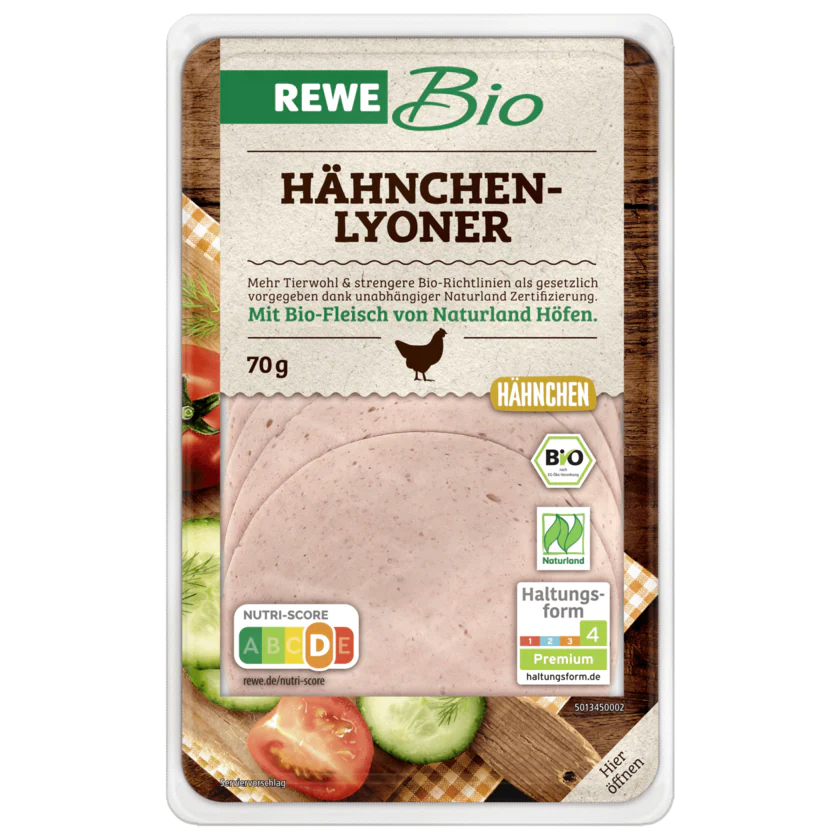 REWE Bio Hähnchen-Lyoner70g - 4337256210119