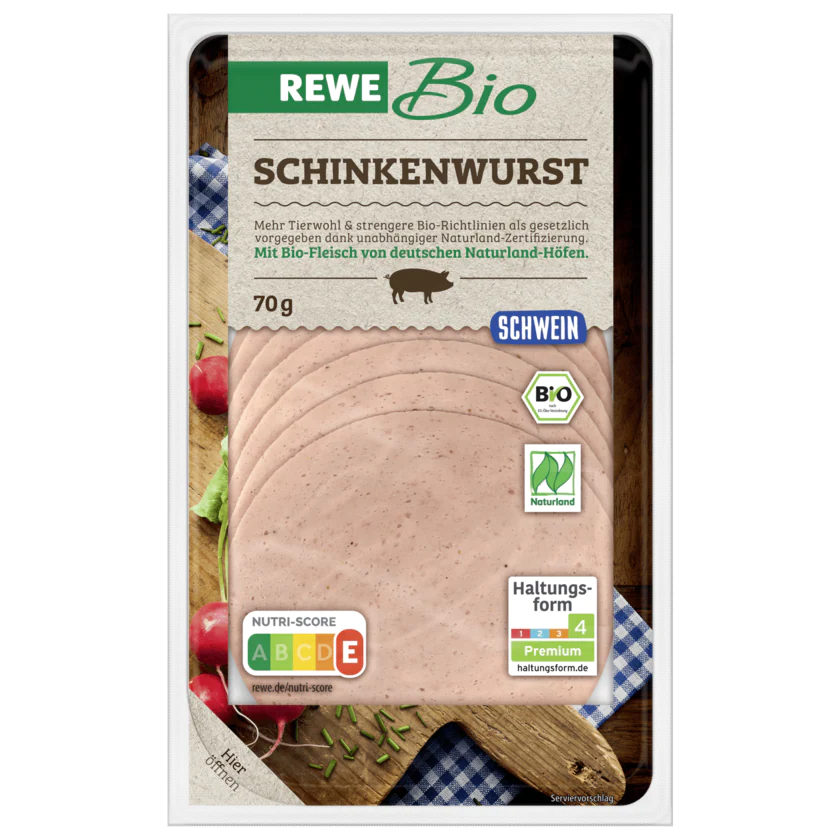 REWE Bio Schinkenwurst 70g - 4337256213431