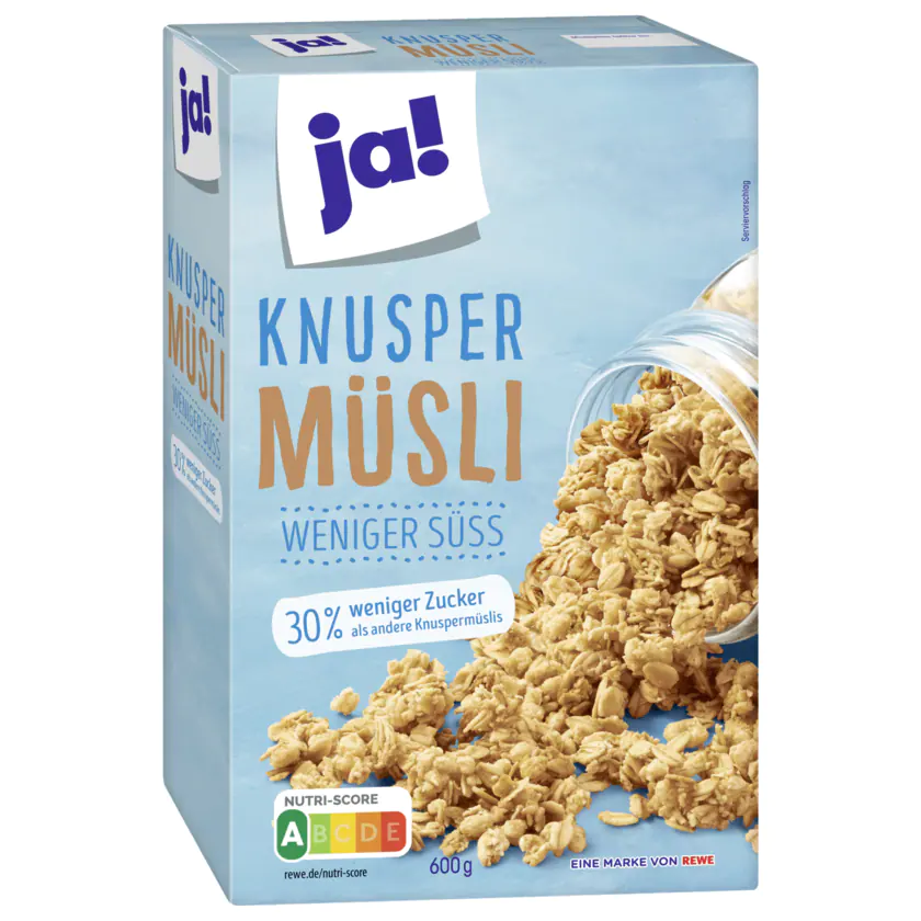 ja! Knusper Müsli weniger süss 600g - 4337256221337