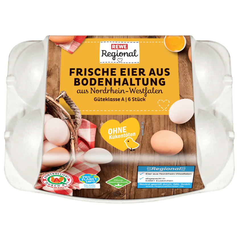 REWE Regional Eier Bodenhaltung 6Stück - 4337256225113