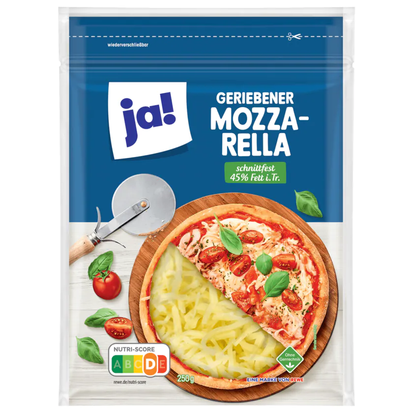 ja! Geriebener Mozzarella 250g - 4337256260763