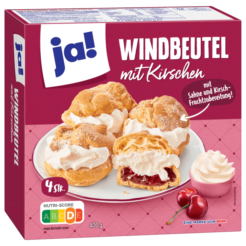 Ja! Windbeutel mit Kirschen 400g - 4337256263061