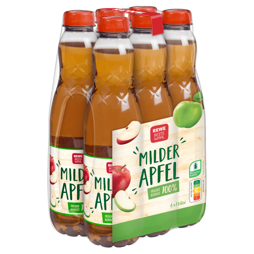 REWE Beste Wahl Milder Apfel 6x1l - 4337256265003