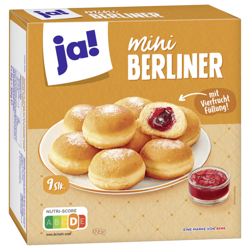 ja! Mini-Berliner 9 Stück 324g - 4337256279208