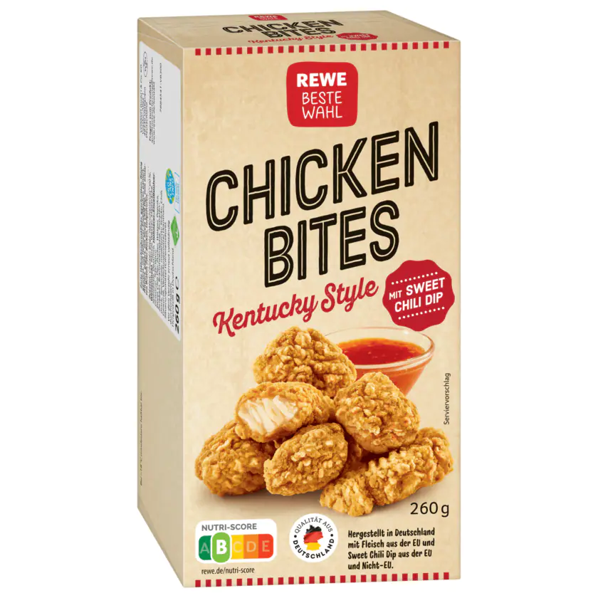 REWE Beste Wahl Chicken Bites mit Sweet Chili Dip 260g - 4337256281836