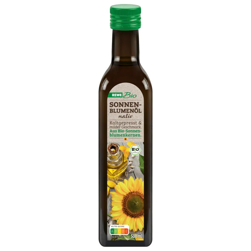 REWE Bio Sonnenblumenöl nativ 500ml - 4337256296489