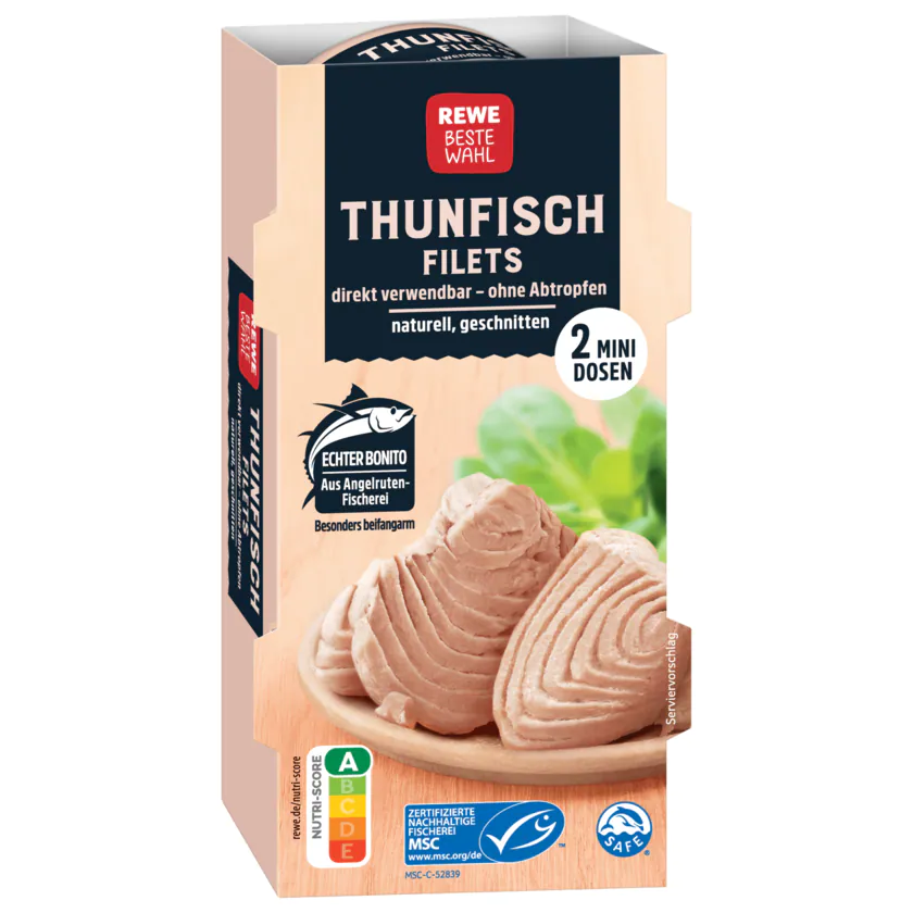 REWE Beste Wahl Thunfisch Filets 2x60g - 4337256298858