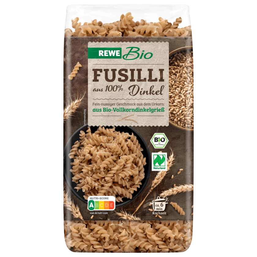 REWE Bio Fusilli Dinkel Urkorn-Pasta 500g - 4337256300537
