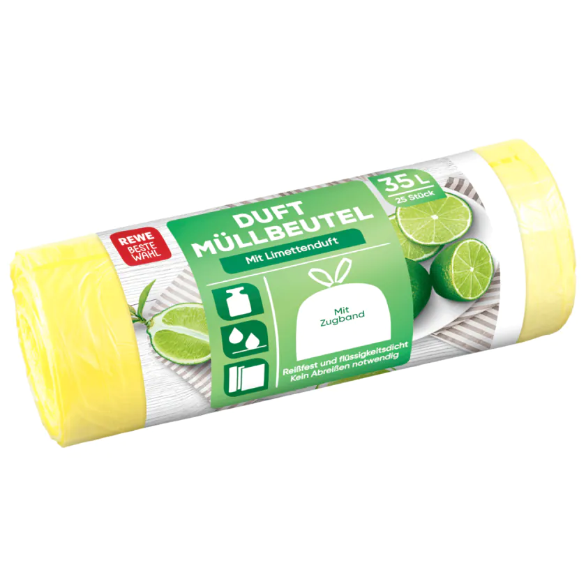 REWE Beste Wahl Duft Müllbeutel Limette 35l 25 Stück - 4337256302852