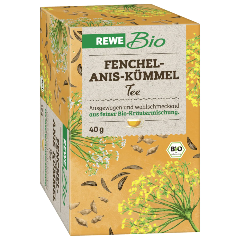 REWE Bio Fenchel-Anis-Kümmel Tee 40g - 4337256306386
