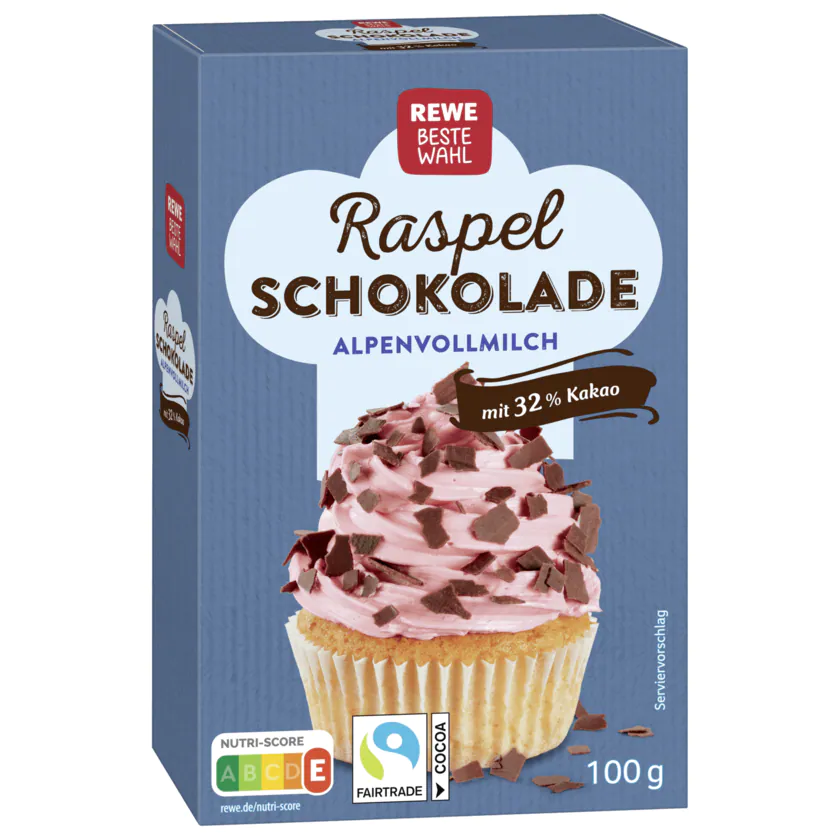 REWE Beste Wahl Raspelschokolade Vollmilch 100g - 4337256308847