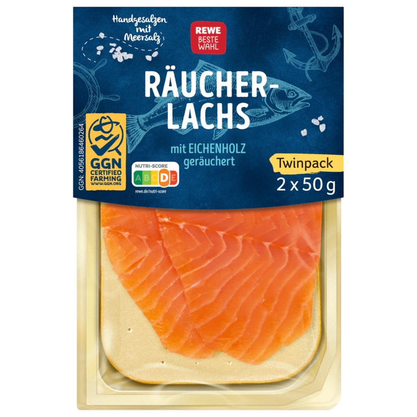 REWE Beste Wahl Räucher-Lachs 2x50g - 4337256358316