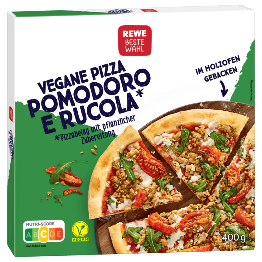 REWE Beste Wahl Pizza Pomodoro & Rucola vegan 400g - 4337256381482