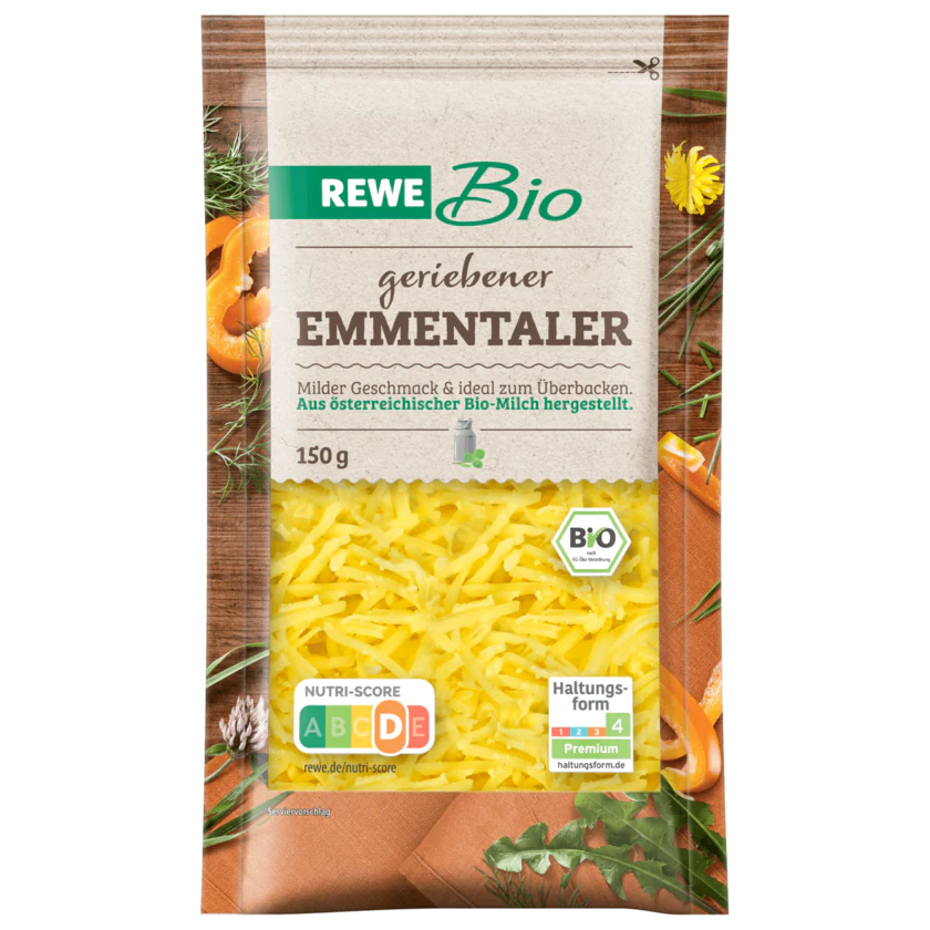 REWE Bio Emmentaler gerieben 150g - 4337256384674