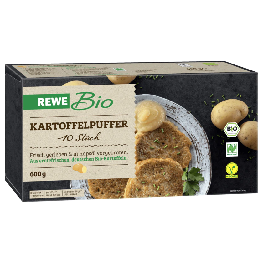 REWE Bio Kartoffelpuffer 600g, 10 Stück - 4337256385466
