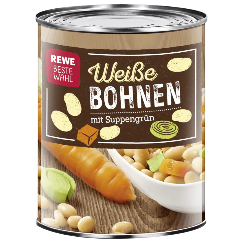 REWE Beste Wahl Weiße Bohnen mit Suppengrün 850ml - 4388844030473