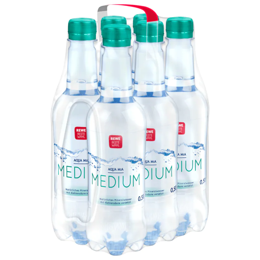 REWE Beste Wahl Mineralwasser Medium 6x0,5l - 4388844154339