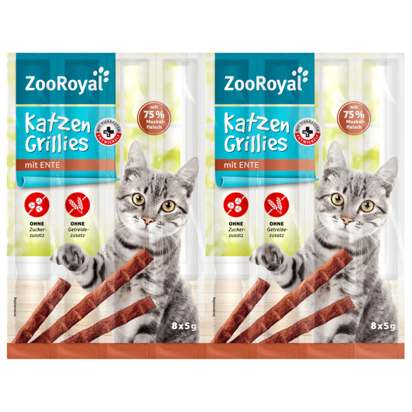 ZooRoyal Katzen-Grillies mit Ente 8x5g - 4388860184785