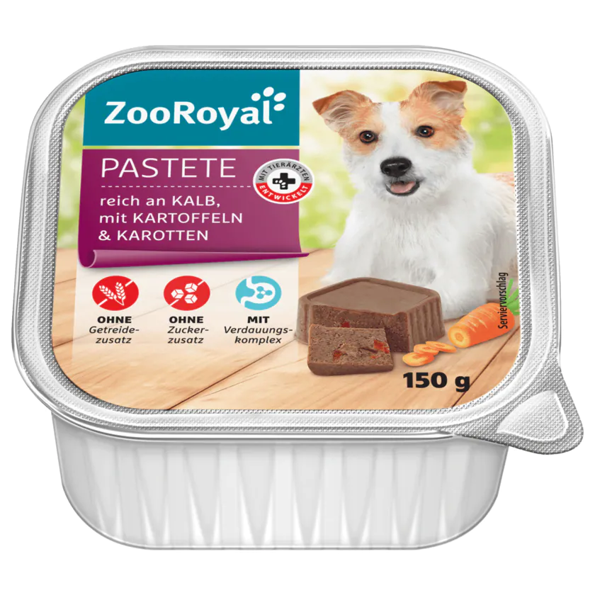 ZooRoyal Pastete mit Kalb, Kartoffeln und Karotten 150g - 4388860186413