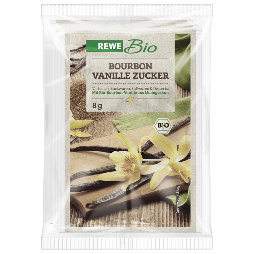 REWE Bio Bourbon Vanille Zucker 8g - 4388860416152