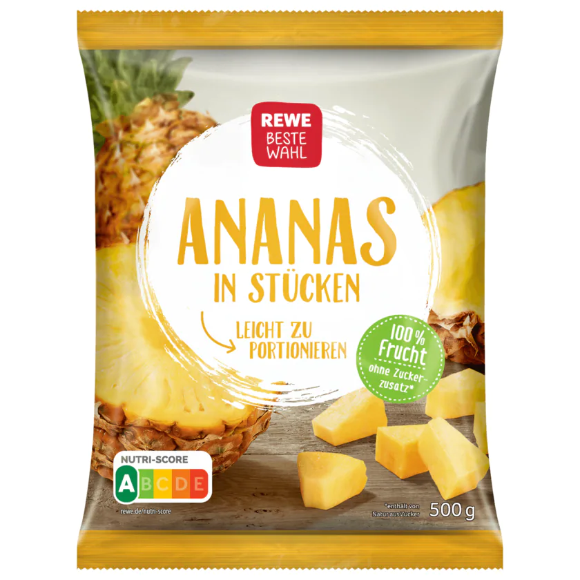REWE Beste Wahl Ananas in Stücken 500g - 4388860443158