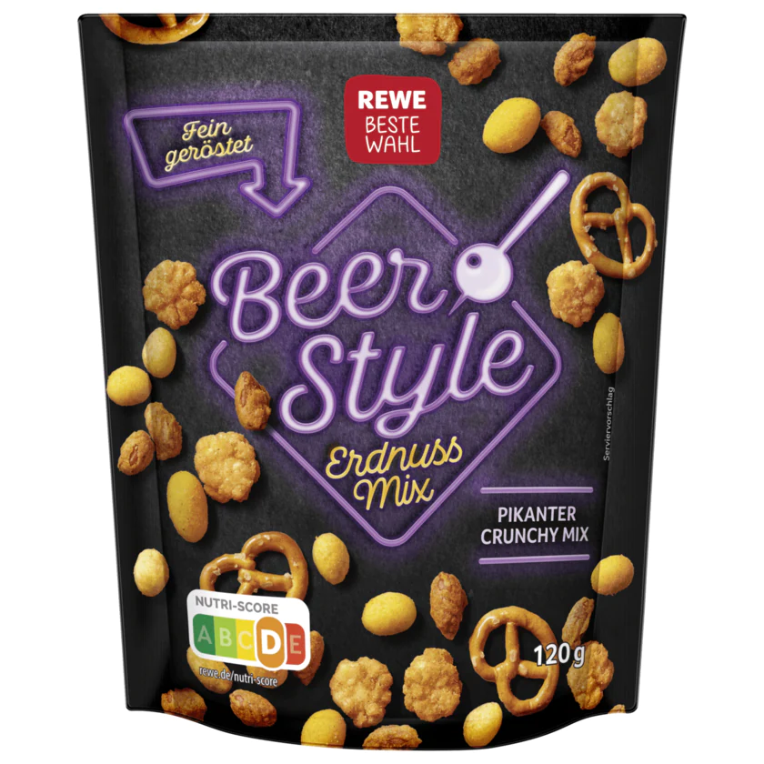 REWE Beste Wahl Beer Style Erdnuss Mix 120g - 4388860447330