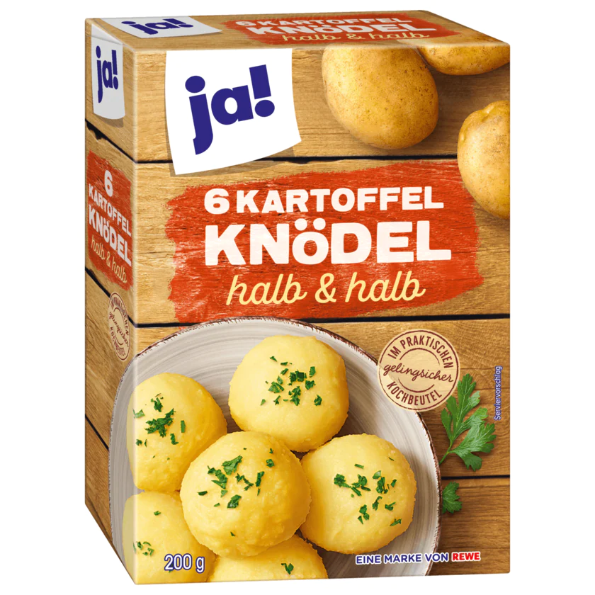 ja! 6 Kartoffel Knödel halb & halb 200g - 4388860465839