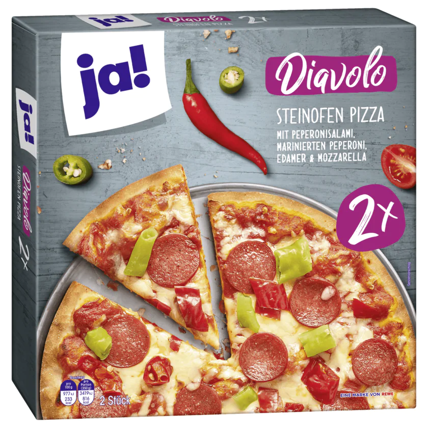 ja! Steinofen Pizza Diavolo 2x350g - 4388860481075