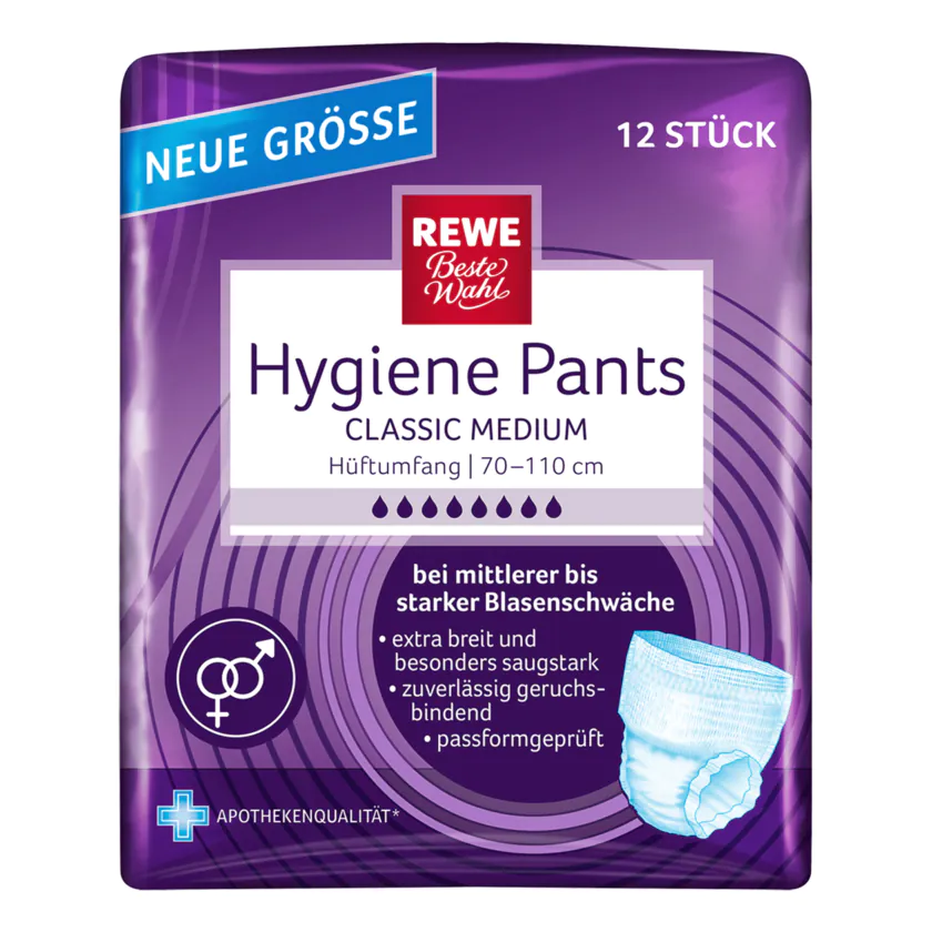 REWE Beste Wahl Hygiene Pants Classic Medium 12 Stück - 4388860543865