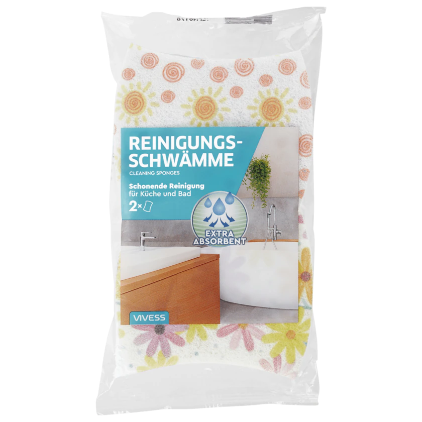 Vivess Reinigungsschwämme für Küche und Bad 2 Stück - 4388860548945