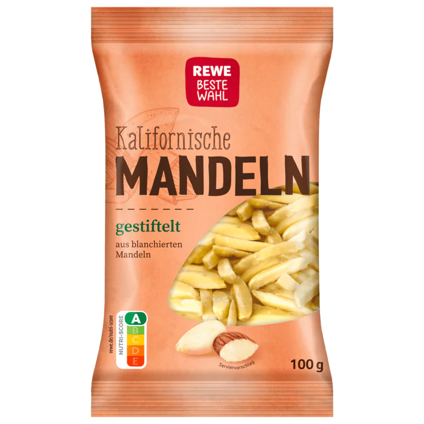 REWE Beste Wahl Mandeln gestiftelt 100g - 4388860551761