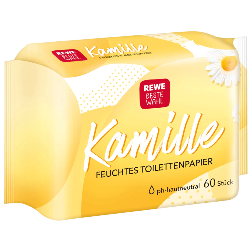 REWE Beste Wahl Feuchtes Toilettenpapier Kamille Nachfüllpack 60 Stück - 4388860581515