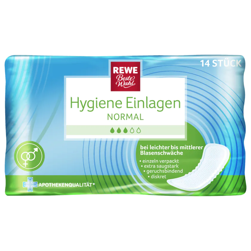 REWE Beste Wahl Hygieneeinlagen Normal 14 Stück - 4388860615883