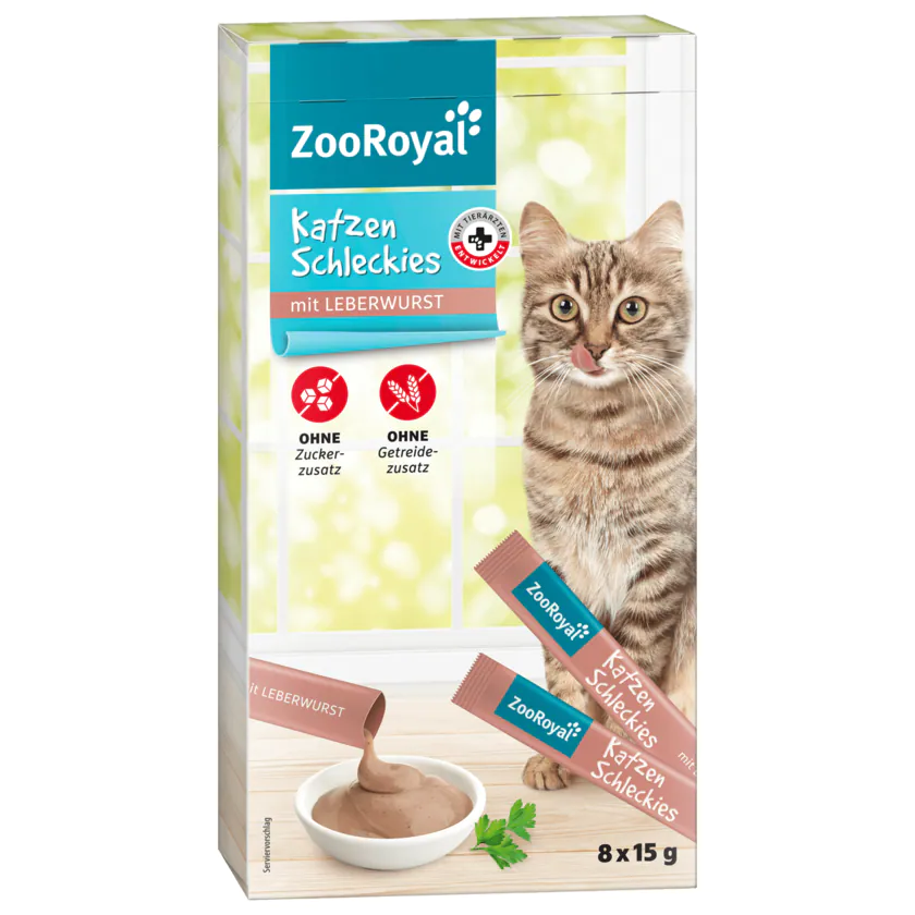 ZooRoyal Katzen-Schleckies mit Leberwurst 8x15g - 4388860726169