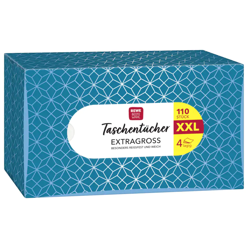 REWE Beste Wahl Taschentücherbox XXL 110 Stück - 4388860728552