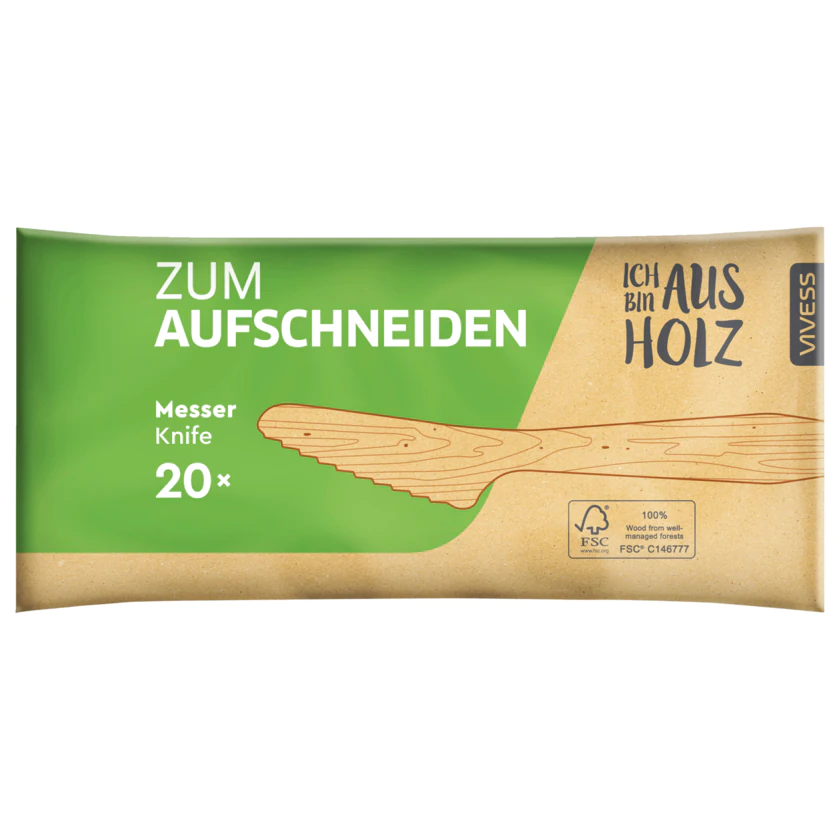 Vivess Holzmesser 20 Stück - 4388860733716