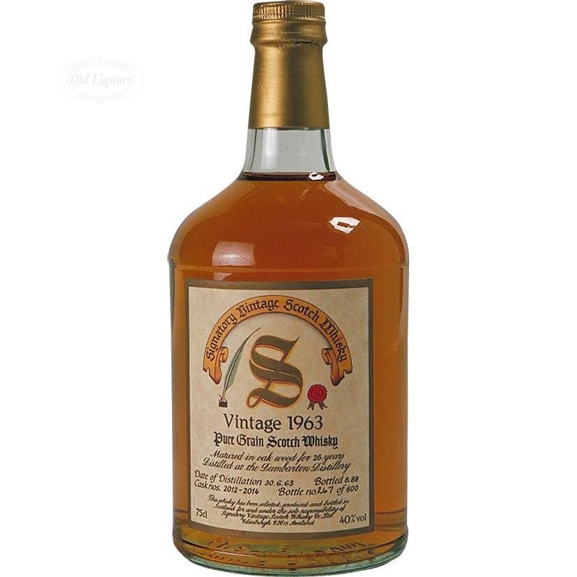 1963 Signatory Vintage Dumbarton 29 Year Old Pure Grain Scotch Whisky, - 4498842047950