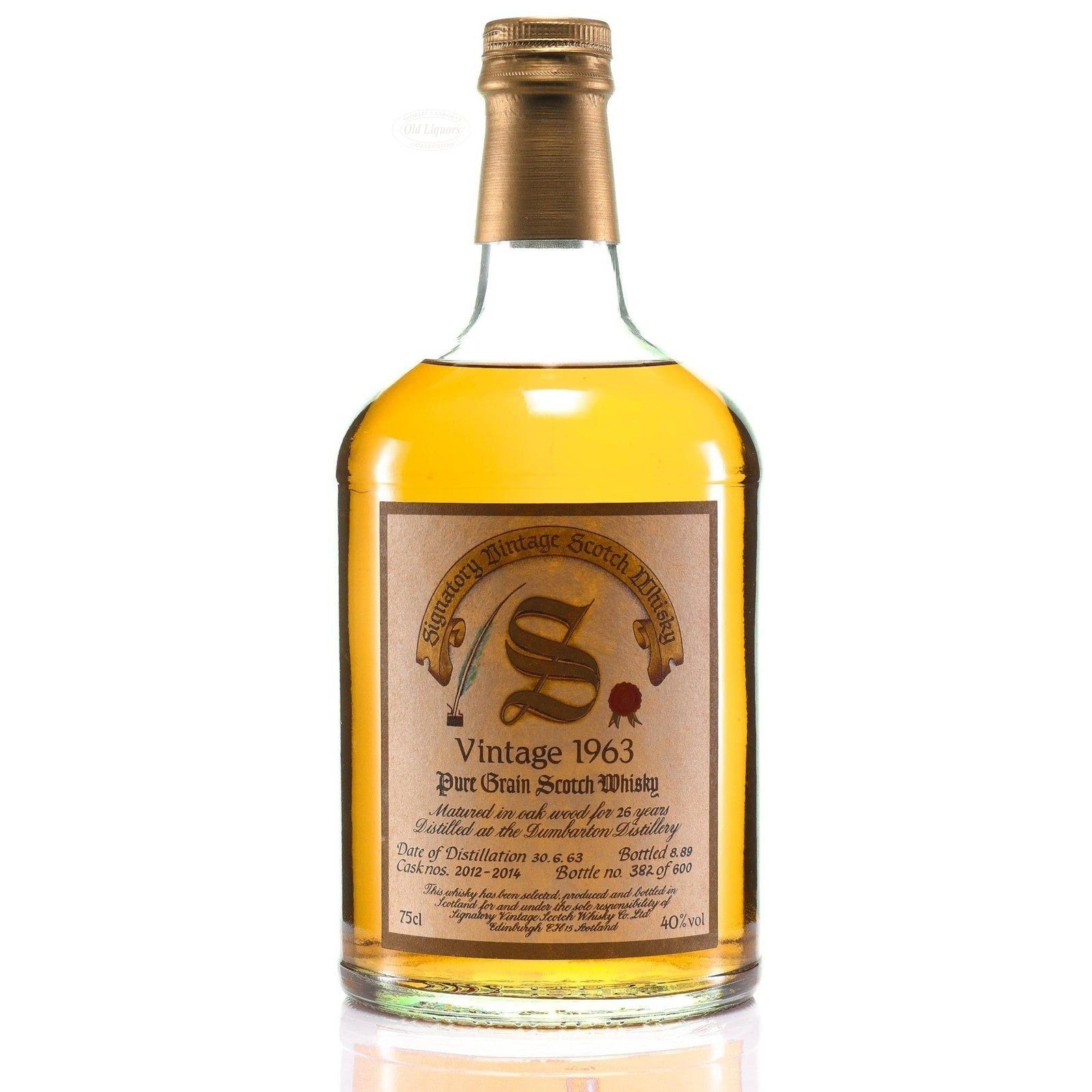 1963 Signatory Vintage Dumbarton 29 Year Old Pure Grain Scotch Whisky  - 4498842048292