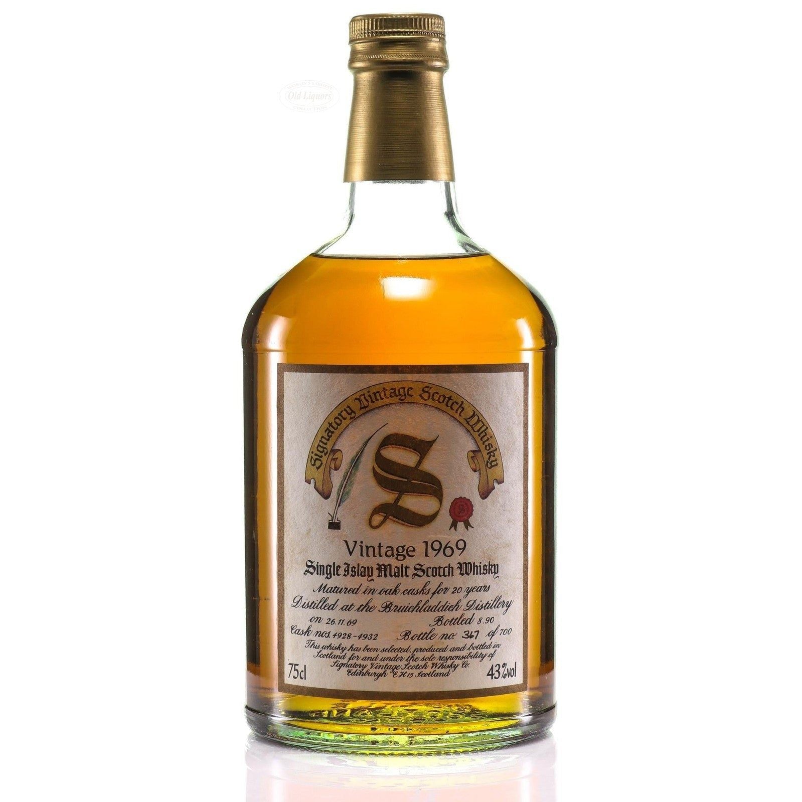 Whisky 1969 Signatory Vintage Bruichladdich 20 Year Old Single Malt Sc - 4498842048360